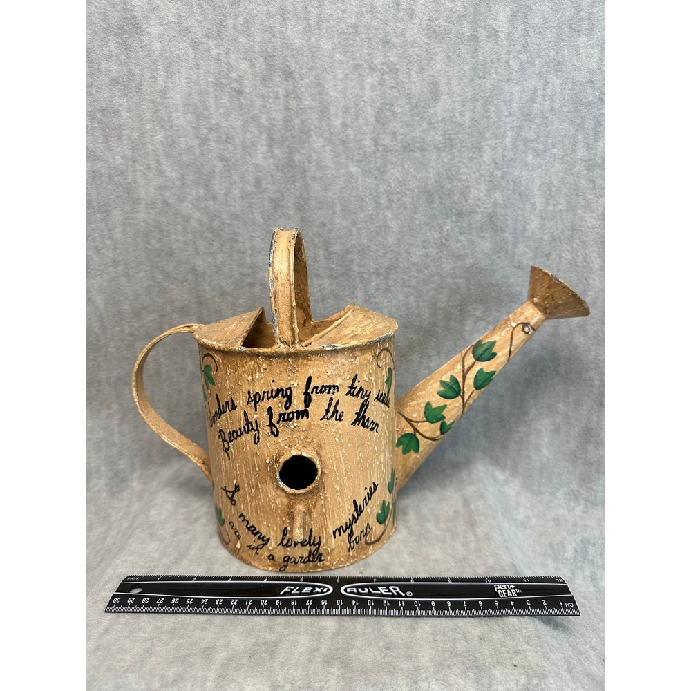 Rustic Watering Can Birdhouse Decorative Garden Accent House Feeder for Birds
